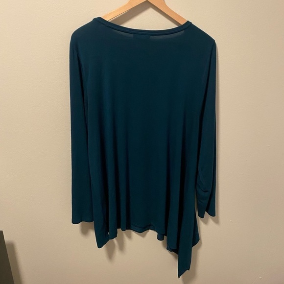 Alfani Turquoise asymmetrical top size 3x - Picture 4 of 4